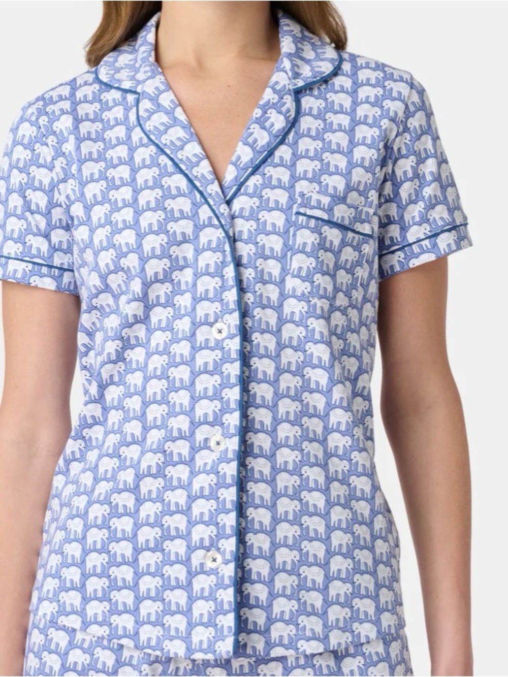 Roller Rabbit Blue and White Elephant-Print top Pajama (see all pictures -bundle